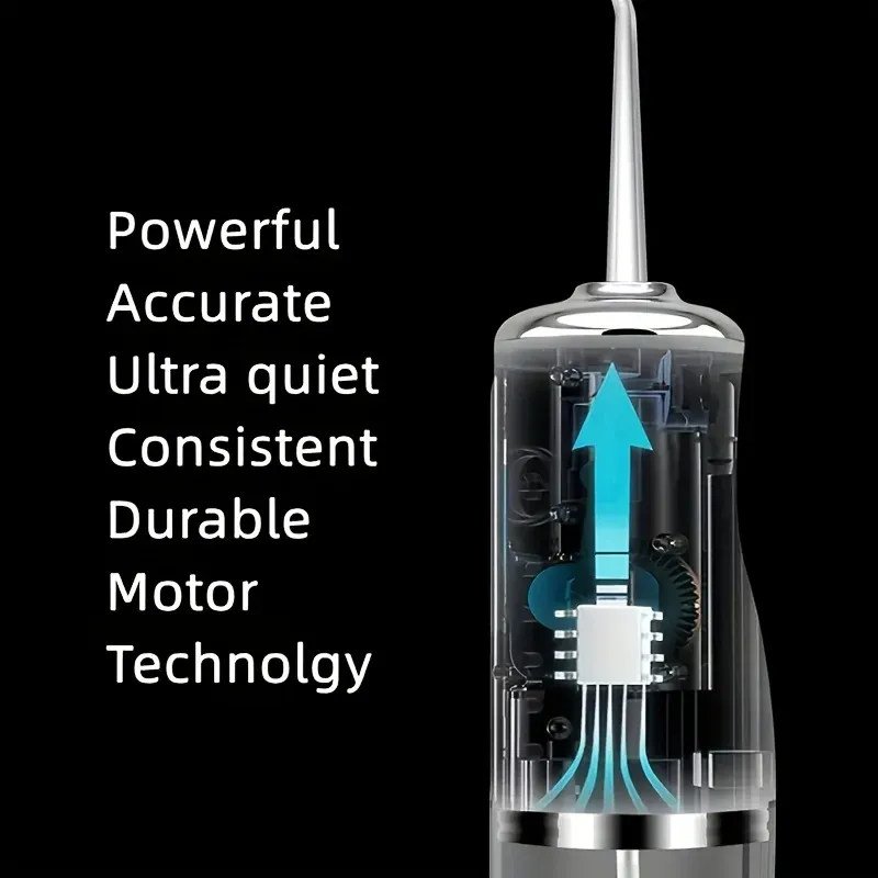 Portable Oral Irrigator Water Flosser for Teeth Cleaning - USB Rechargeable 220ml Tank, 3-Gear Settings for Interdental Care showcase 2