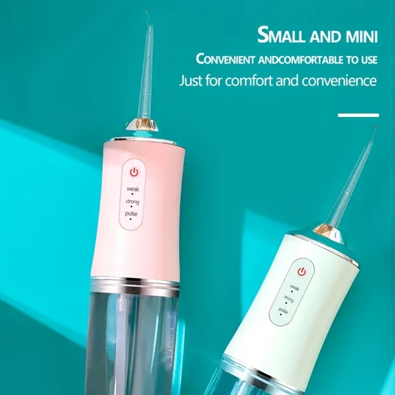 Portable Oral Irrigator Water Flosser for Teeth Cleaning - USB Rechargeable 220ml Tank, 3-Gear Settings for Interdental Care showcase 1