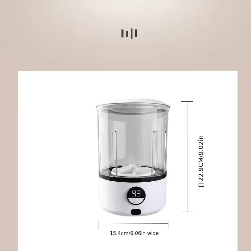 Portable Underwear Washer - Smart Mini Travel Washing Machine with 99.9% Sterilization, 2L Capacity, 3-Level Cycle, Rechargeable for Travel & Home Use showcase 1