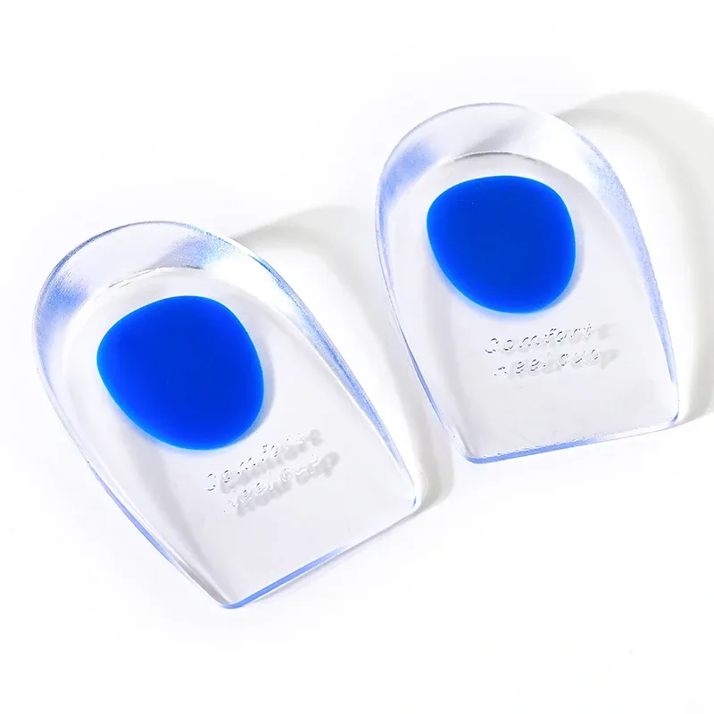 1 Pair Silicone Gel Heel Cups for Men & Women - Shock Absorbing Cushion Insoles for Foot Pain Relief, Plantar Fasciitis, and Spur Support - Fits Shoe Sizes EU35-46 showcase 2