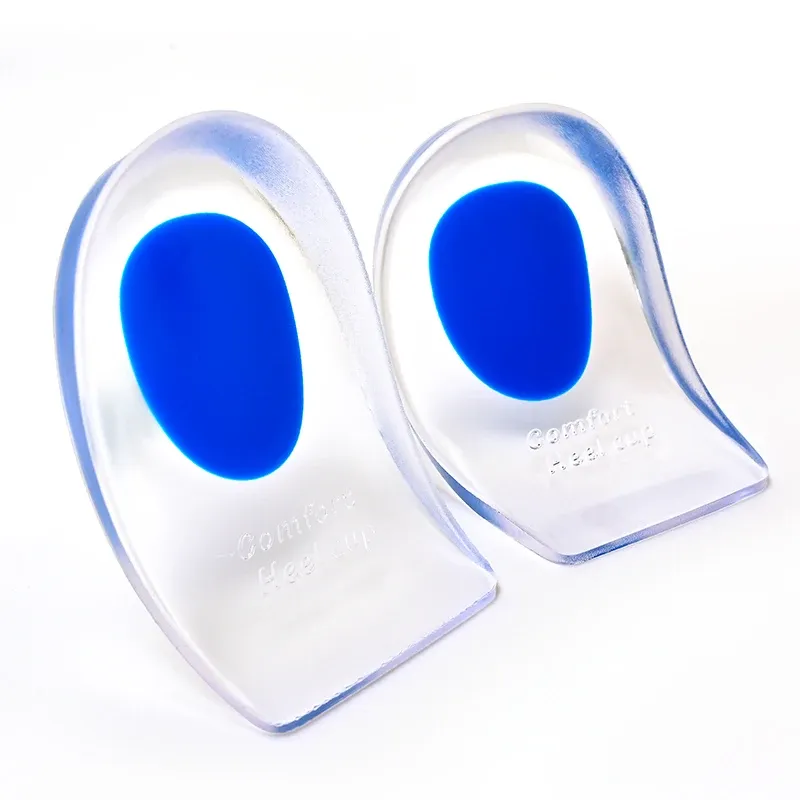 1 Pair Silicone Gel Heel Cups for Men & Women - Shock Absorbing Cushion Insoles for Foot Pain Relief, Plantar Fasciitis, and Spur Support - Fits Shoe Sizes EU35-46 showcase 1