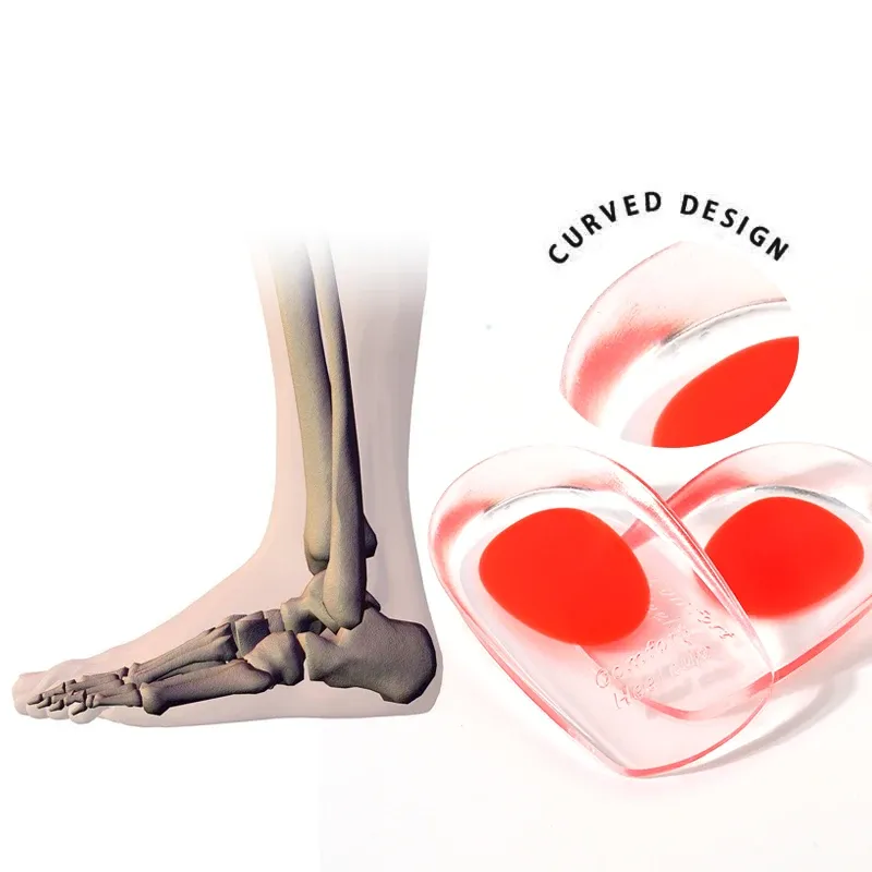 1 Pair Silicone Gel Heel Cups for Men & Women - Shock Absorbing Cushion Insoles for Foot Pain Relief, Plantar Fasciitis, and Spur Support - Fits Shoe Sizes EU35-46 thumbnail 6