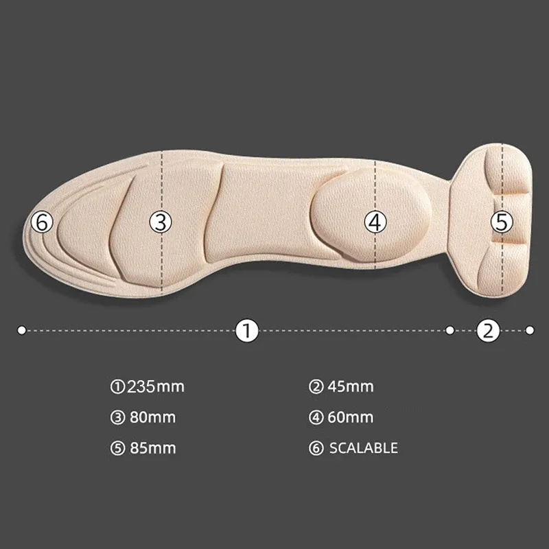 Women's Memory Foam Insoles for High Heels & Shoes - Cutable, Anti-Slip, Breathable Comfort with Heel Protection and Massage - One Pair thumbnail 6