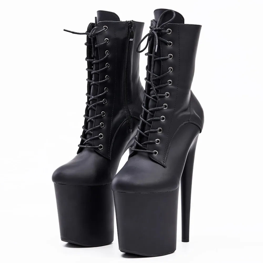 Women's 8-Inch Platform Lace-Up Ankle Boots for Pole Dancing and Stripper Heels, Available in Sizes 36-43 thumbnail 3