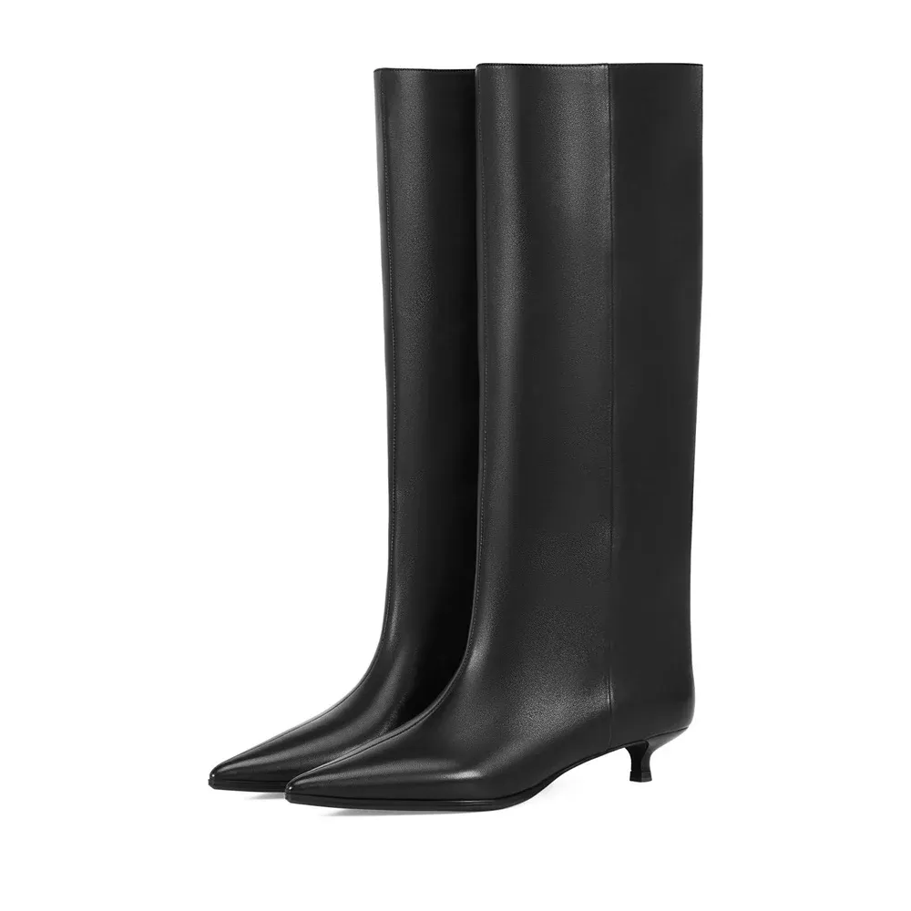 FEDONAS Women's Genuine Leather Suede Knee-High Boots with High Heels - Warm Autumn/Winter Fashion Long Knight Boots for Stylish Ladies showcase 15
