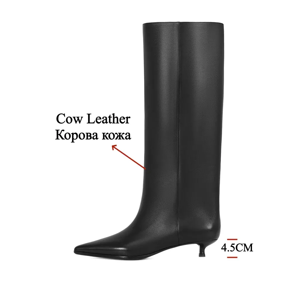 FEDONAS Women's Genuine Leather Suede Knee-High Boots with High Heels - Warm Autumn/Winter Fashion Long Knight Boots for Stylish Ladies - Image 2