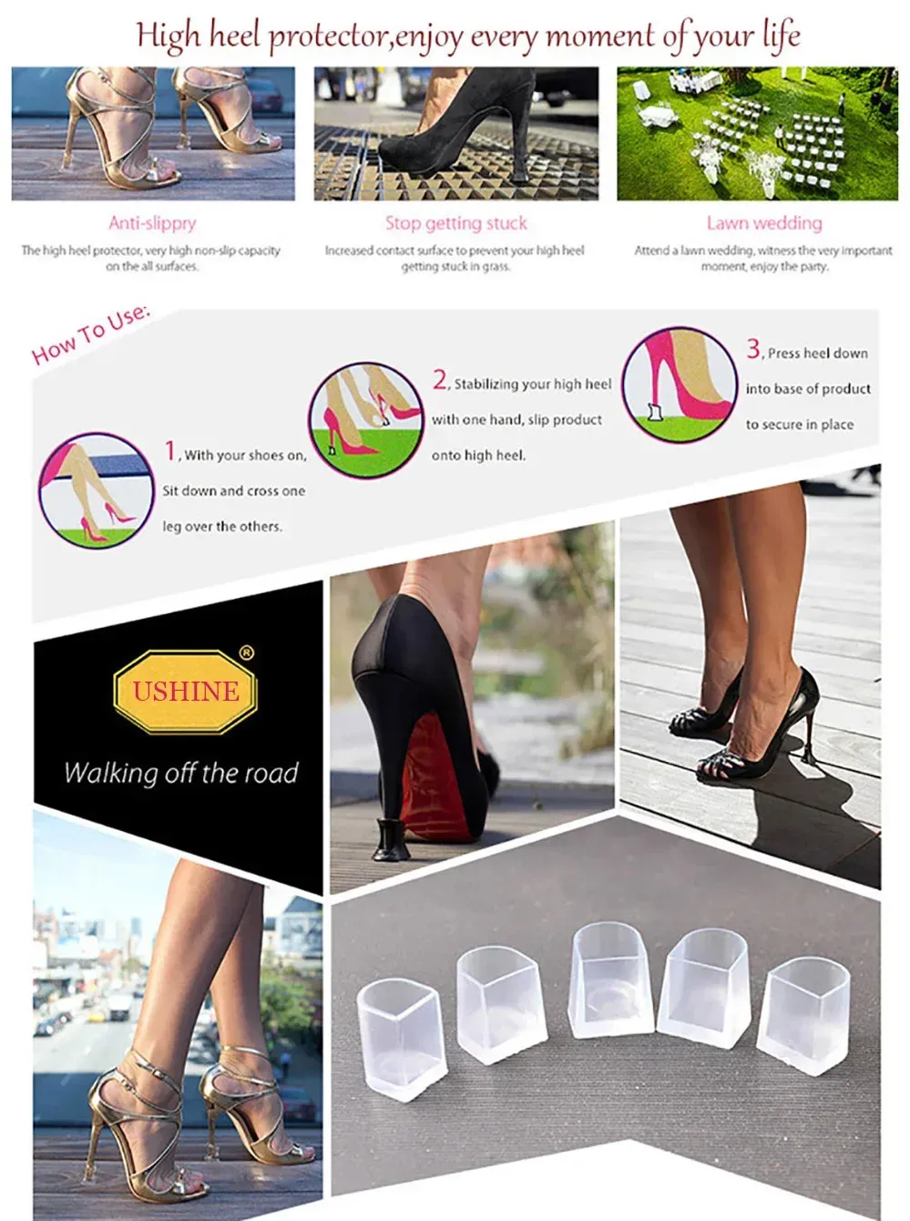 Women's High Heel Latino Dance Shoes with Non-Slip Silicone Cleats and Shoe Cleaning Kit for Professional Performance showcase 1