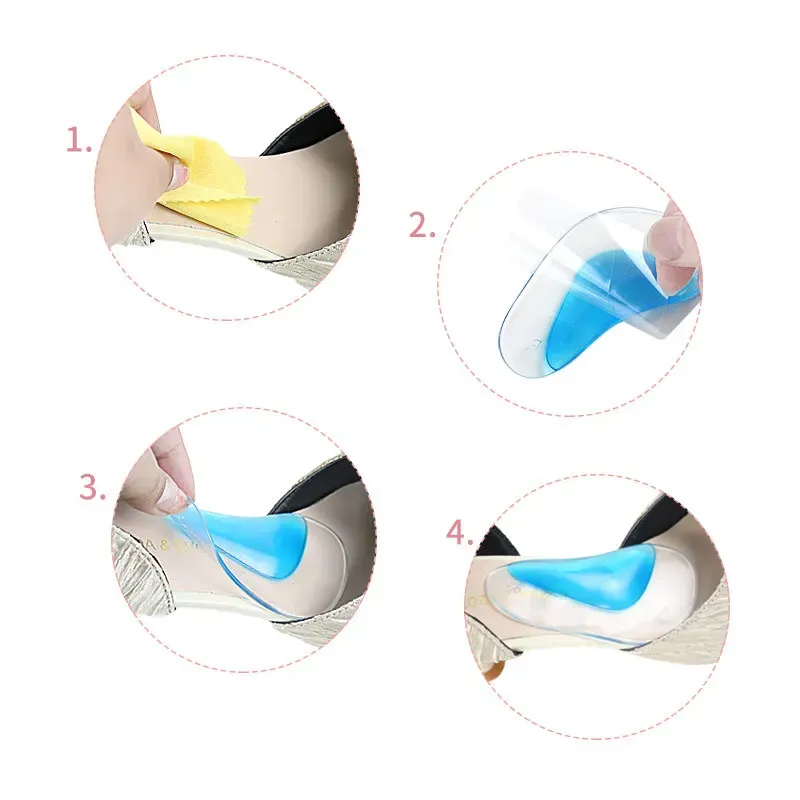 Unisex Silicone Arch Support Insoles for Flat Feet & High Heels - Comfortable Orthotic Inserts for Flat Shoes, 2/4 Pairs thumbnail 6