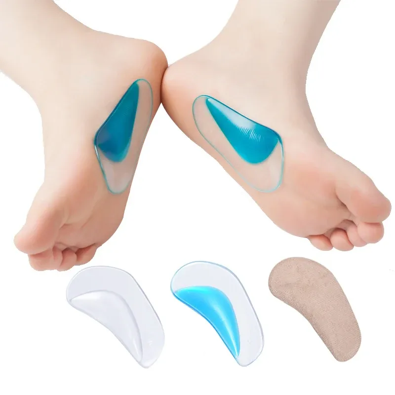 Unisex Silicone Arch Support Insoles for Flat Feet & High Heels - Comfortable Orthotic Inserts for Flat Shoes, 2/4 Pairs thumbnail 1