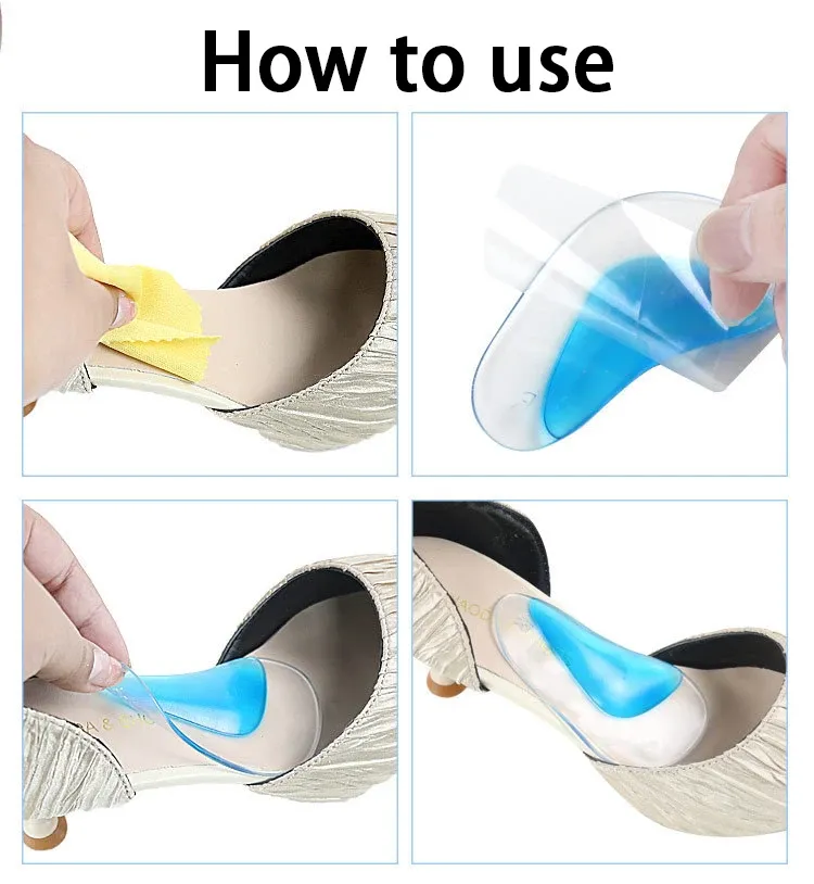 Unisex Silicone Arch Support Insoles for Flat Feet & High Heels - Comfortable Orthotic Inserts for Flat Shoes, 2/4 Pairs showcase 9