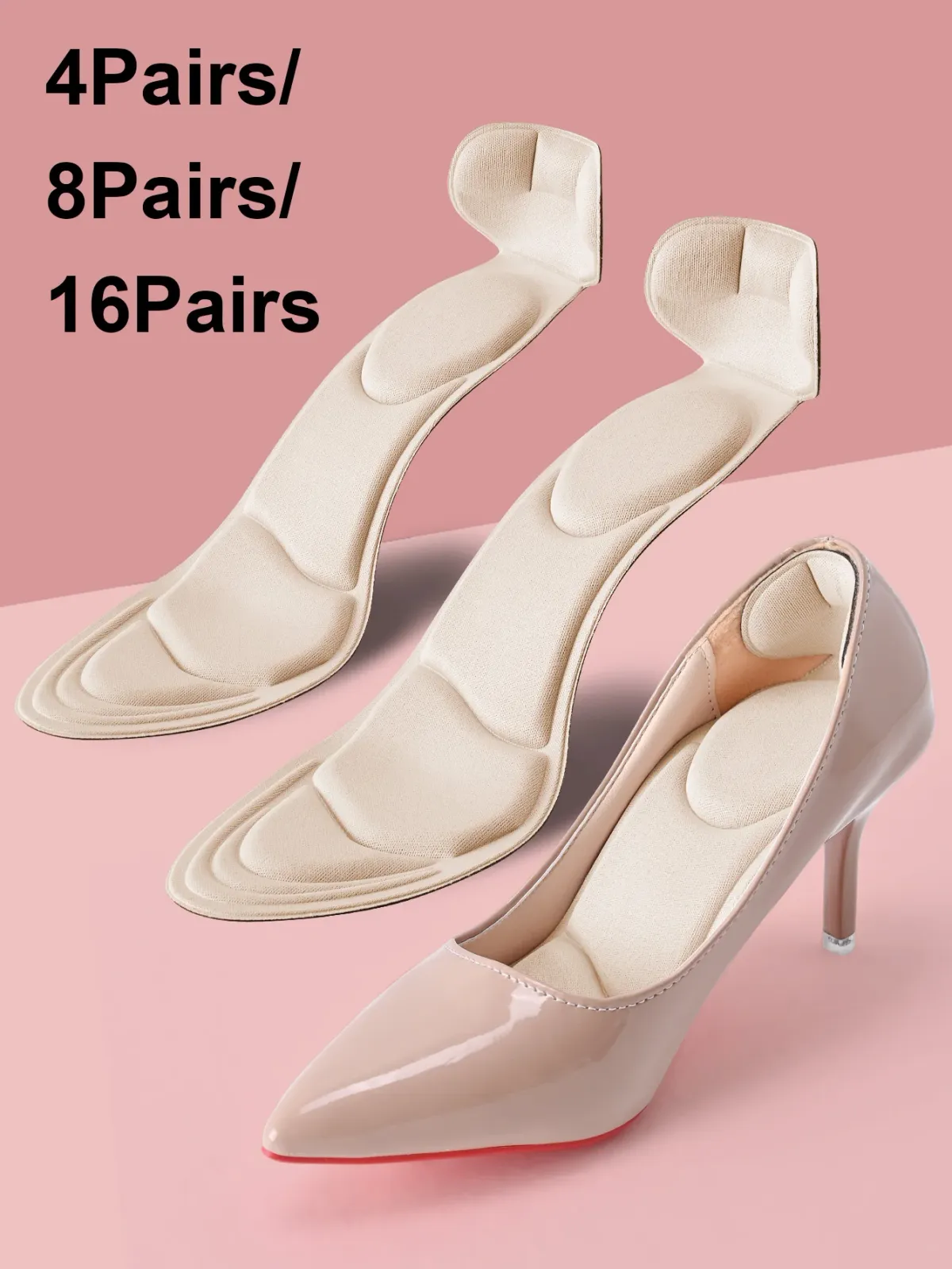 Women's Memory Foam Shoe Insoles for High Heels - Comfortable, Breathable, Anti-Slip Heel Protection Inserts for All-Day Wear showcase 1