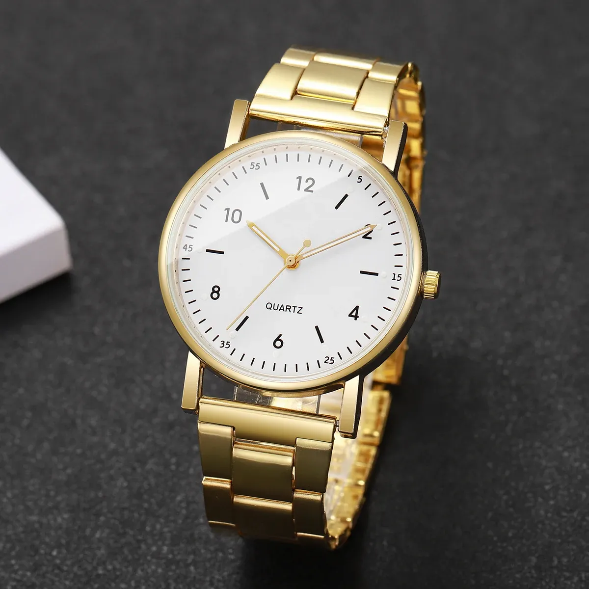 Elegant Arabic Dial Women's Watch Set with Matching Bracelets - Fashionable Quartz Wristwatch for Ladies, Durable Alloy Case, CE Certified showcase 8