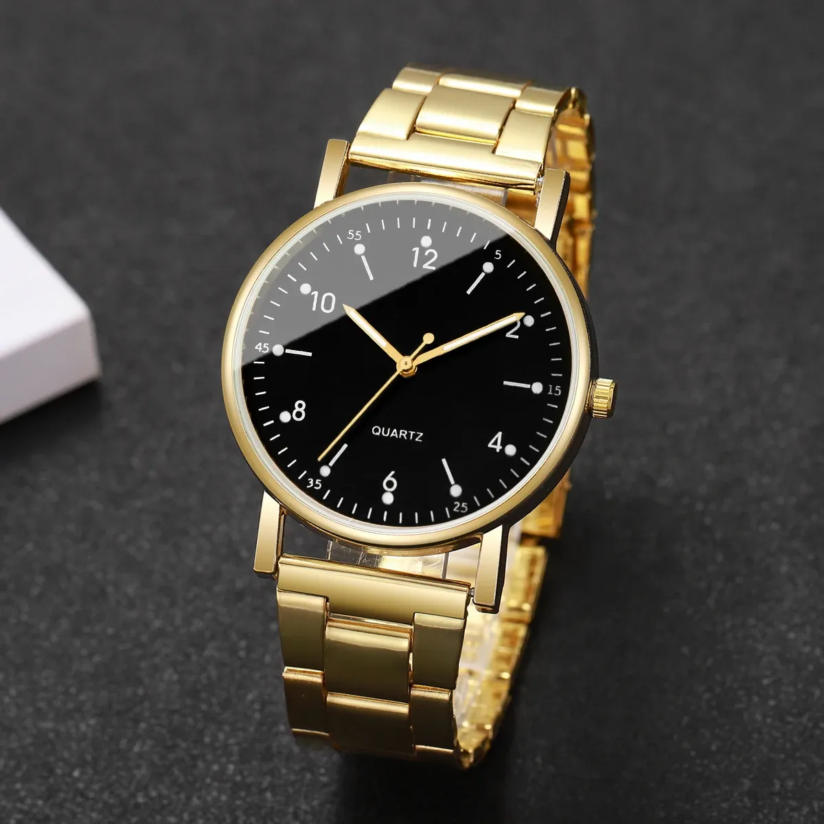 Elegant Arabic Dial Women's Watch Set with Matching Bracelets - Fashionable Quartz Wristwatch for Ladies, Durable Alloy Case, CE Certified showcase 9