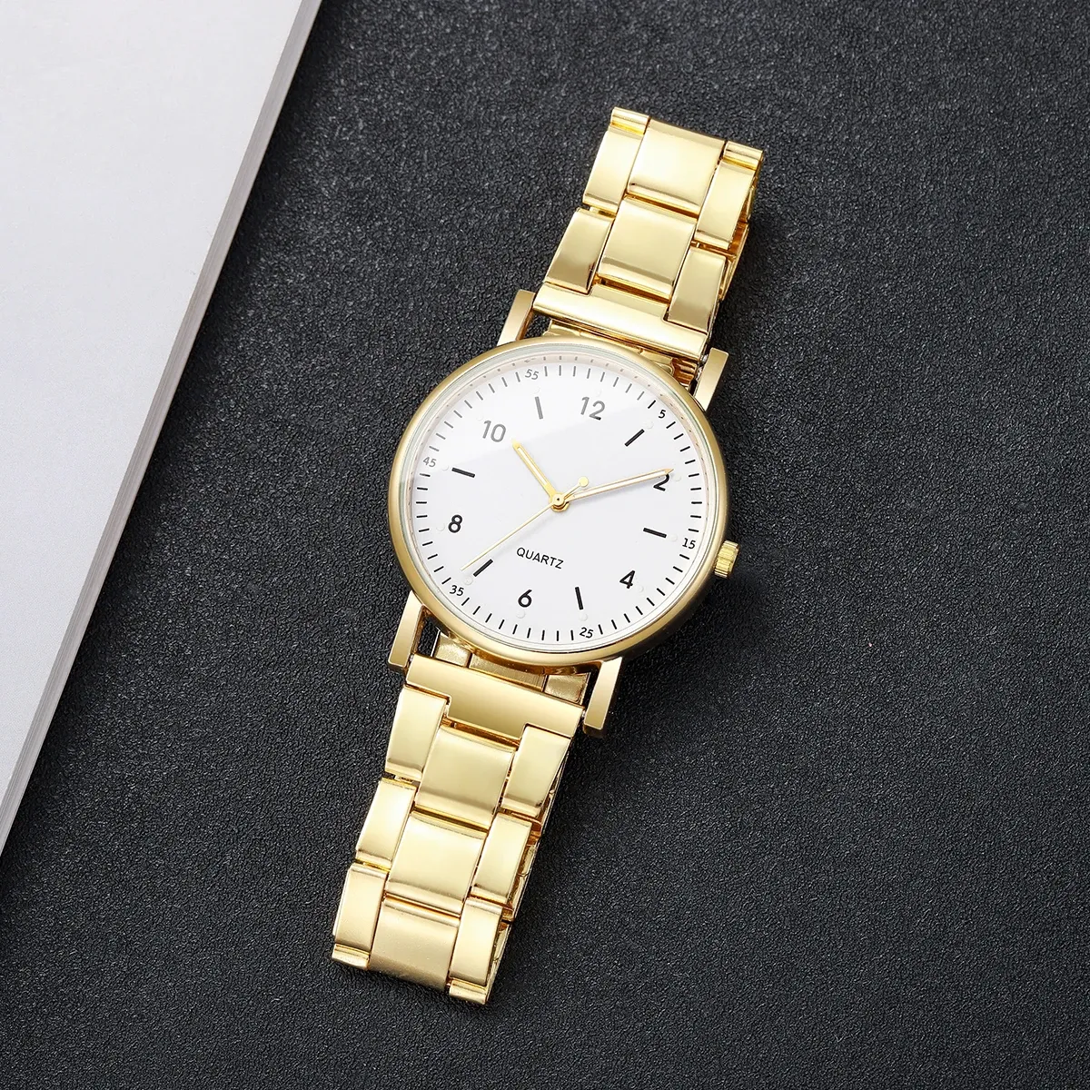 Elegant Arabic Dial Women's Watch Set with Matching Bracelets - Fashionable Quartz Wristwatch for Ladies, Durable Alloy Case, CE Certified showcase 12