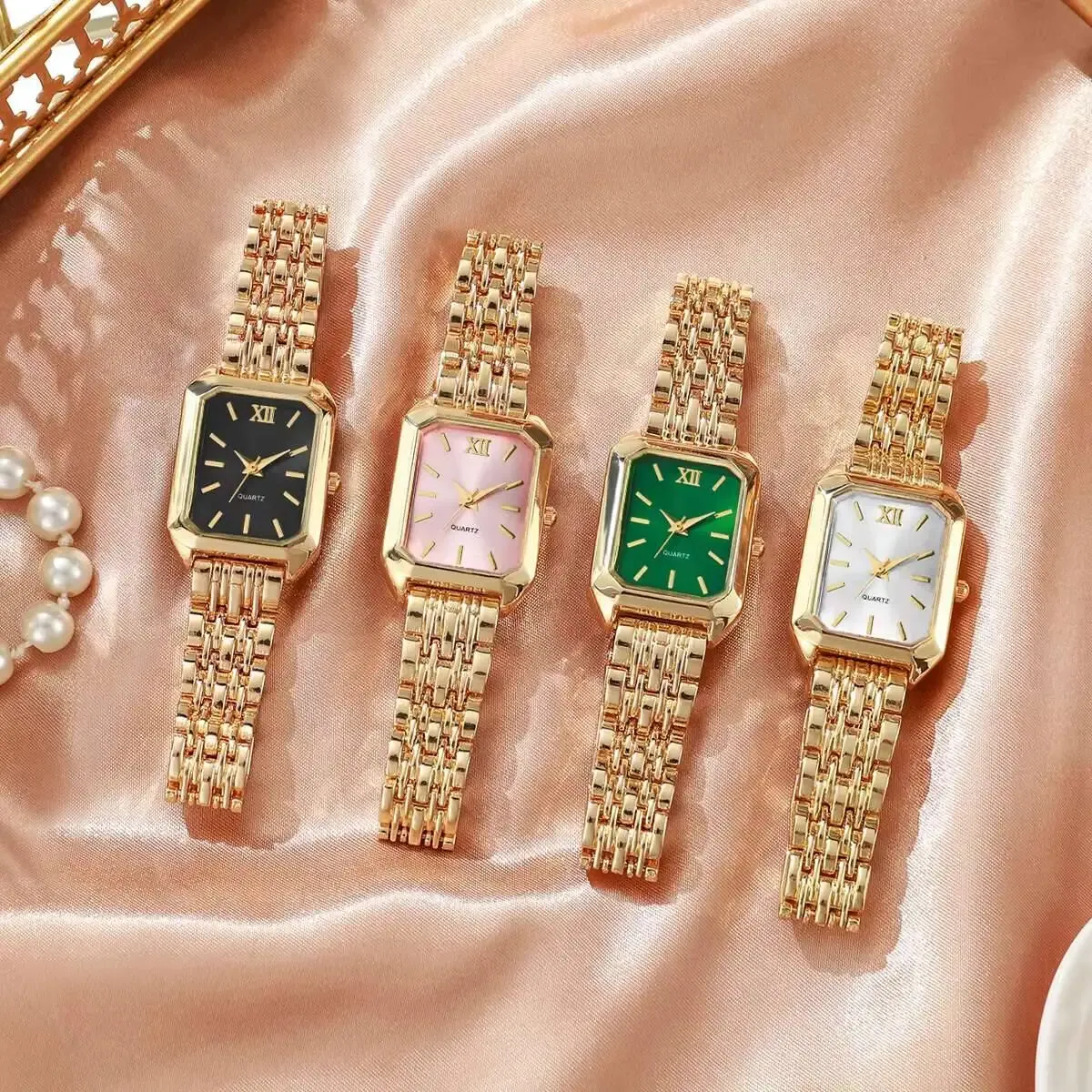Luxury Rectangle Women's Quartz Watch - Fashionable Analog Wristwatch with Alloy Band, CE Certified, Ideal Gift for Girls thumbnail 1