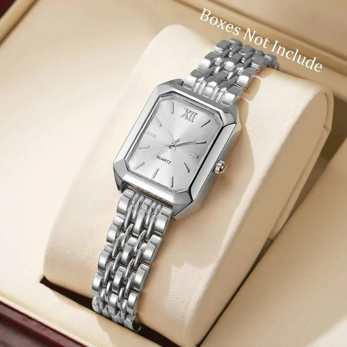 Luxury Rectangle Women's Quartz Watch - Fashionable Analog Wristwatch with Alloy Band, CE Certified, Ideal Gift for Girls showcase 5