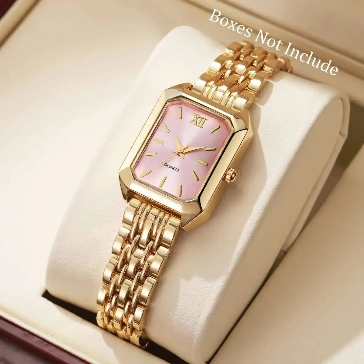 Luxury Rectangle Women's Quartz Watch - Fashionable Analog Wristwatch with Alloy Band, CE Certified, Ideal Gift for Girls showcase 2