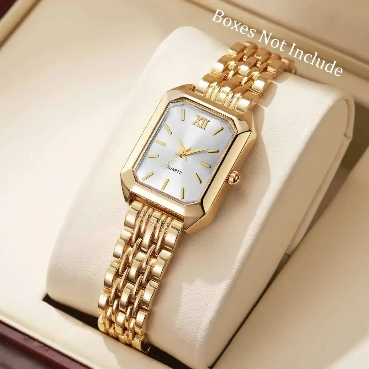 Luxury Rectangle Women's Quartz Watch - Fashionable Analog Wristwatch with Alloy Band, CE Certified, Ideal Gift for Girls showcase 1