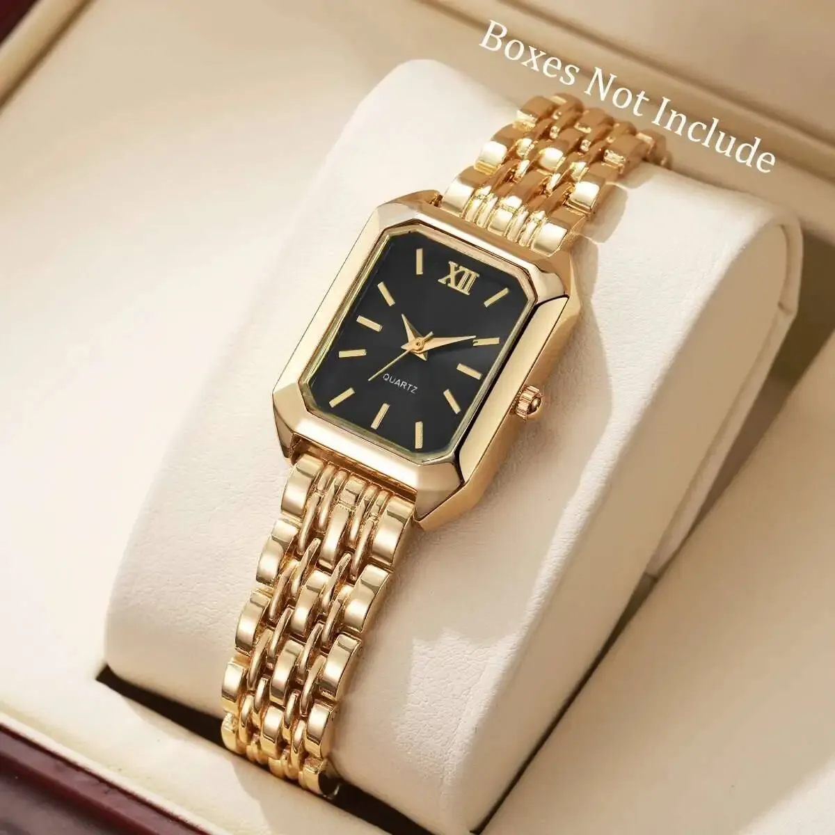 Luxury Rectangle Women's Quartz Watch - Fashionable Analog Wristwatch with Alloy Band, CE Certified, Ideal Gift for Girls showcase 3