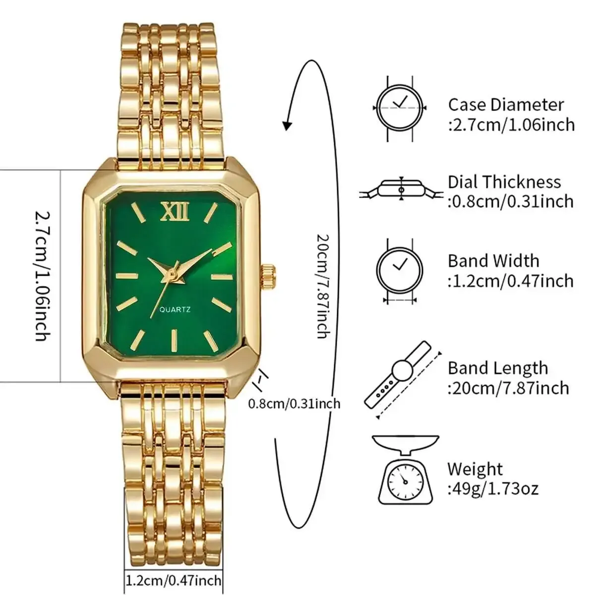 Luxury Rectangle Women's Quartz Watch - Fashionable Analog Wristwatch with Alloy Band, CE Certified, Ideal Gift for Girls showcase 19