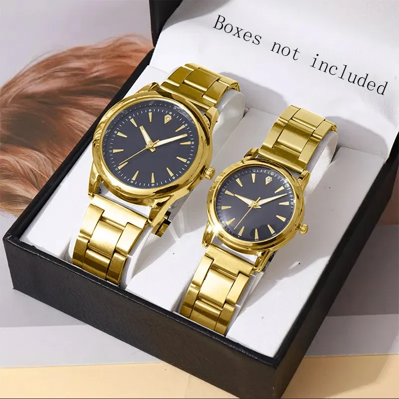 2PCS Couple's Quartz Watch Set for Men & Women - Fashionable Analog Business Style, Durable Alloy Case, CE Certified, Water Resistant for Daily Wear - Image 2