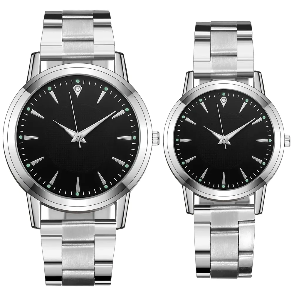 2PCS Couple's Quartz Watch Set for Men & Women - Fashionable Analog Business Style, Durable Alloy Case, CE Certified, Water Resistant for Daily Wear showcase 12