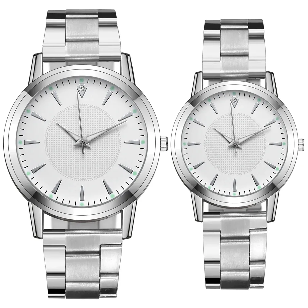 2PCS Couple's Quartz Watch Set for Men & Women - Fashionable Analog Business Style, Durable Alloy Case, CE Certified, Water Resistant for Daily Wear showcase 11
