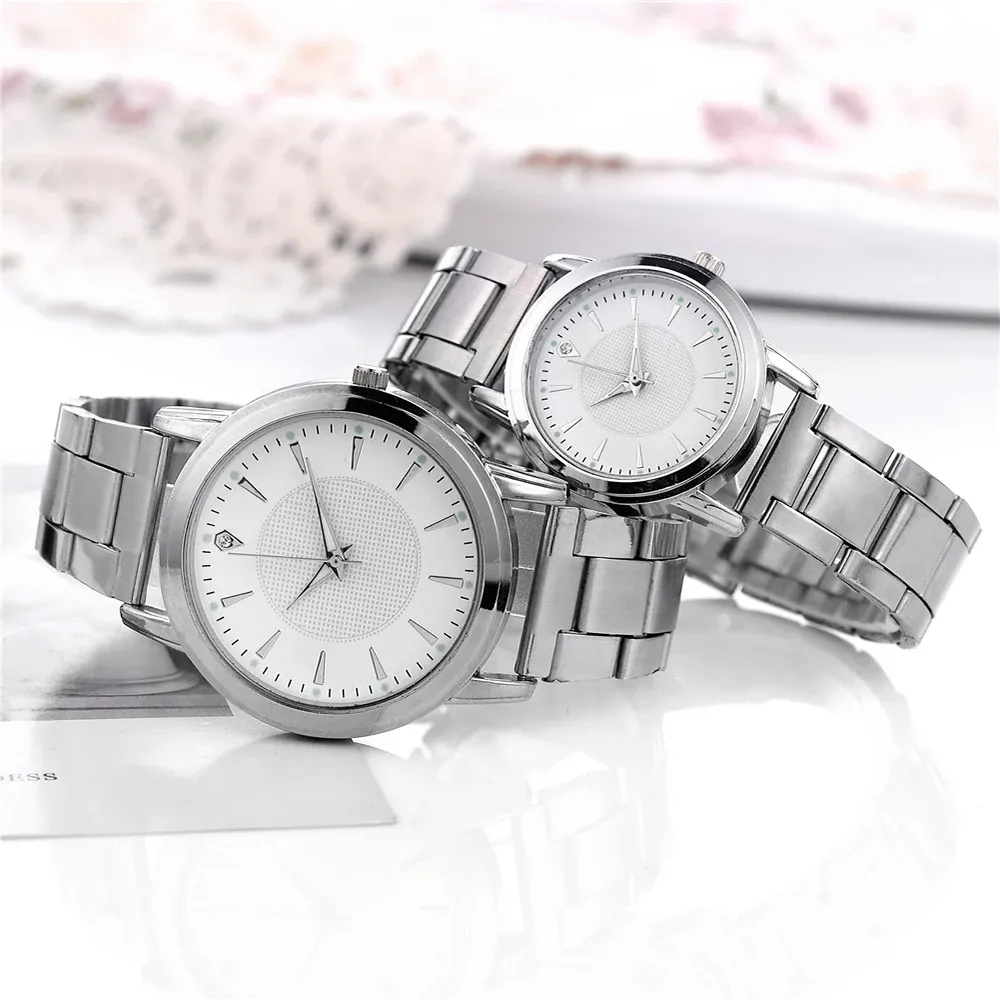 2PCS Couple's Quartz Watch Set for Men & Women - Fashionable Analog Business Style, Durable Alloy Case, CE Certified, Water Resistant for Daily Wear showcase 2