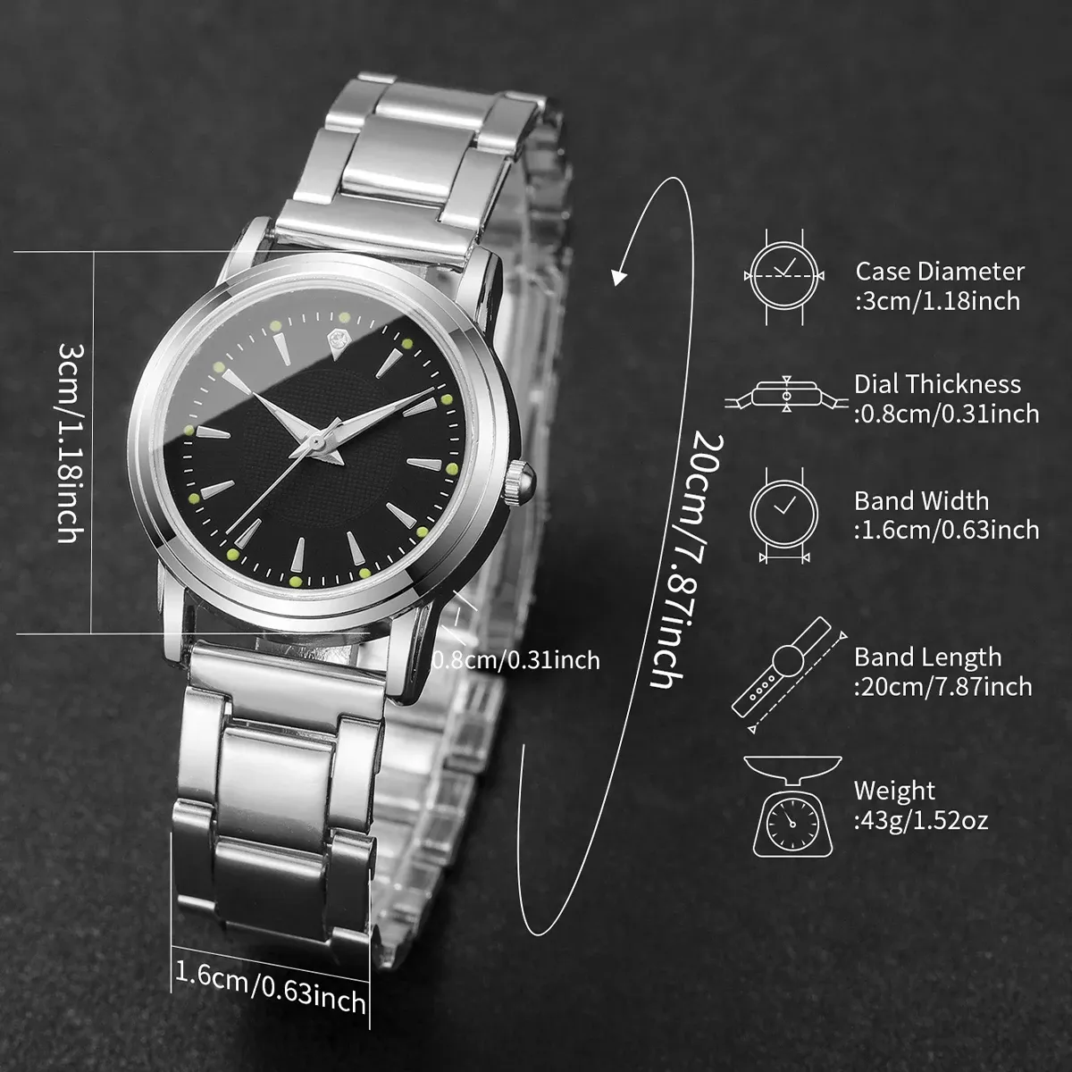 2PCS Couple's Quartz Watch Set for Men & Women - Fashionable Analog Business Style, Durable Alloy Case, CE Certified, Water Resistant for Daily Wear showcase 14