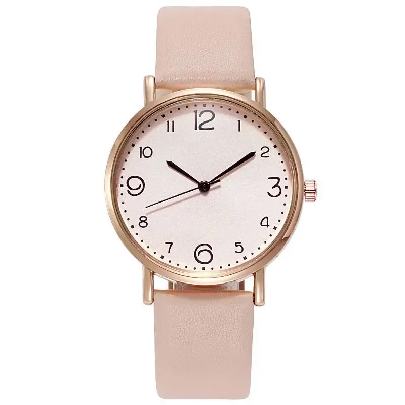 Women's Casual Arabic Numerals Leather Band Analog Quartz Watch - Fashionable Design, Durable Alloy Case, CE Certified thumbnail 4