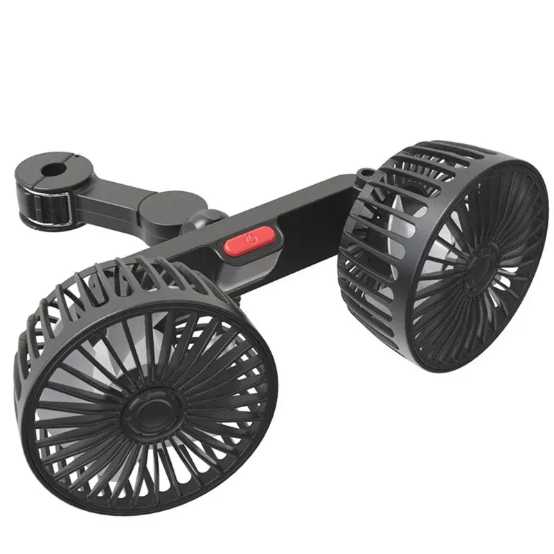 Portable USB Automotive Fan 360 Degree Rotatable Dual Head Electric Air Conditioner Seat Fan for Home Office 3 Speed Options showcase 1