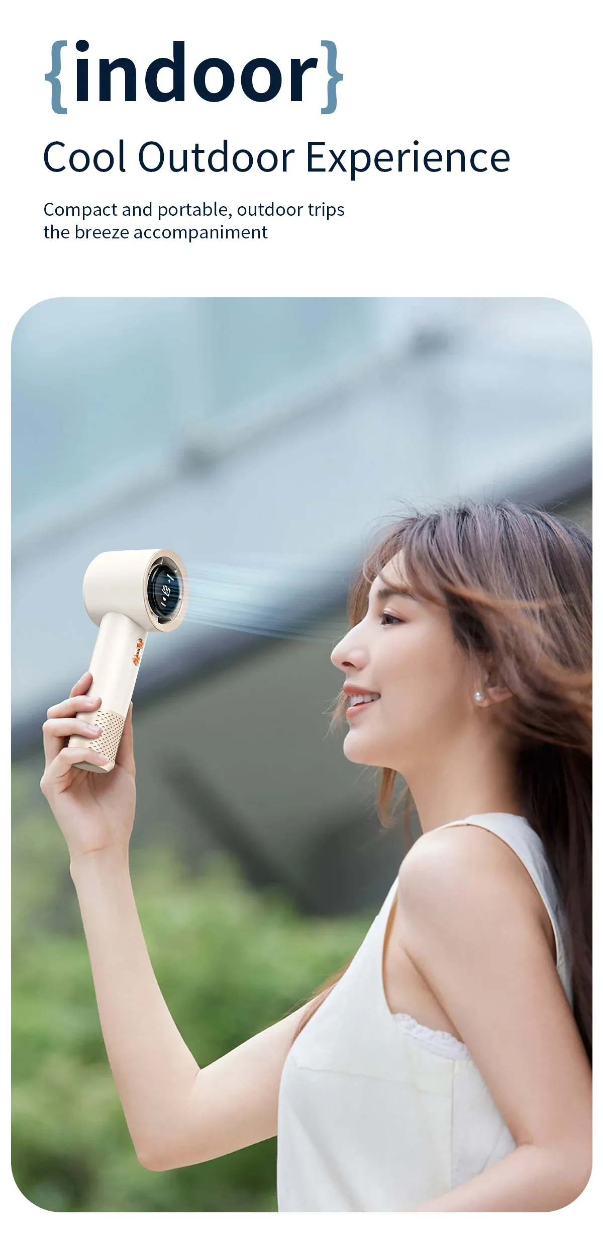 Portable Mini Air Conditioner Fan, Handheld High-Speed Cooling Fan with 6 Blades and 199 Levels of Infinite Speed Adjustment, Personal Cooling Device for Home, Office, and Travel showcase 5
