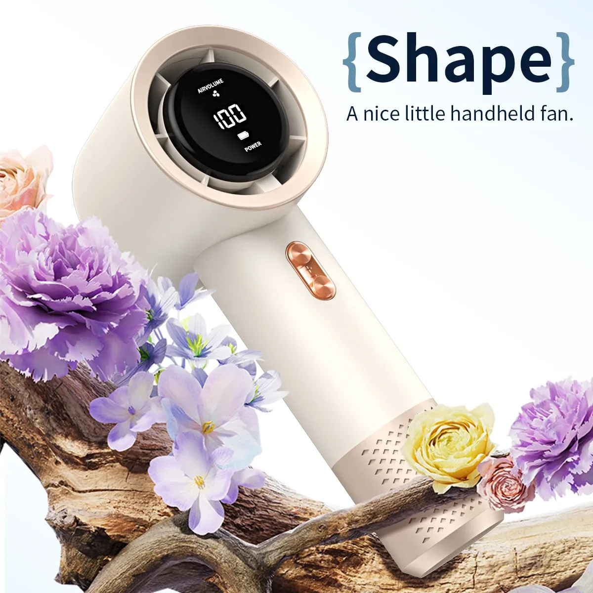 Portable Mini Air Conditioner Fan, Handheld High-Speed Cooling Fan with 6 Blades and 199 Levels of Infinite Speed Adjustment, Personal Cooling Device for Home, Office, and Travel thumbnail 3