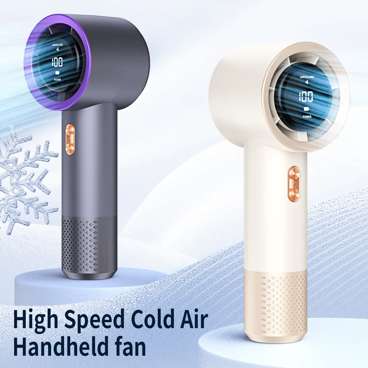 Portable Mini Air Conditioner Fan, Handheld High-Speed Cooling Fan with 6 Blades and 199 Levels of Infinite Speed Adjustment, Personal Cooling Device for Home, Office, and Travel thumbnail 2