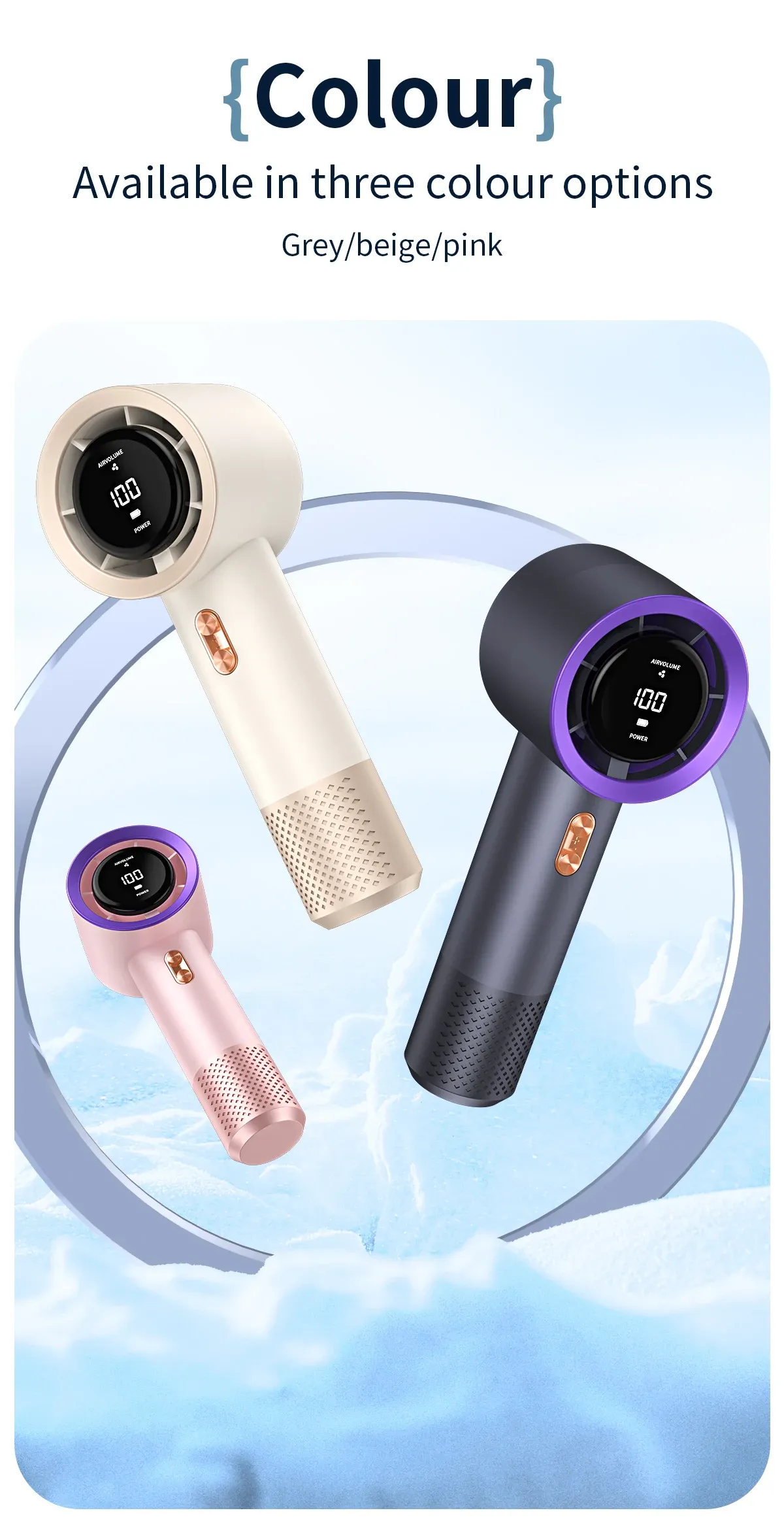 Portable Mini Air Conditioner Fan, Handheld High-Speed Cooling Fan with 6 Blades and 199 Levels of Infinite Speed Adjustment, Personal Cooling Device for Home, Office, and Travel showcase 11