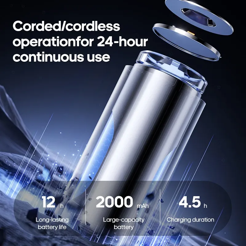 KINSCOTER Portable Air Conditioner Fan with 2000mAh Battery, 3-Speed Quiet Desktop Tower Fan, Wall Mountable, Rechargeable for Home, Office, Dorm thumbnail 2