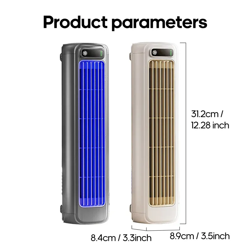 KINSCOTER Portable Air Conditioner Fan with 2000mAh Battery, 3-Speed Quiet Desktop Tower Fan, Wall Mountable, Rechargeable for Home, Office, Dorm thumbnail 6