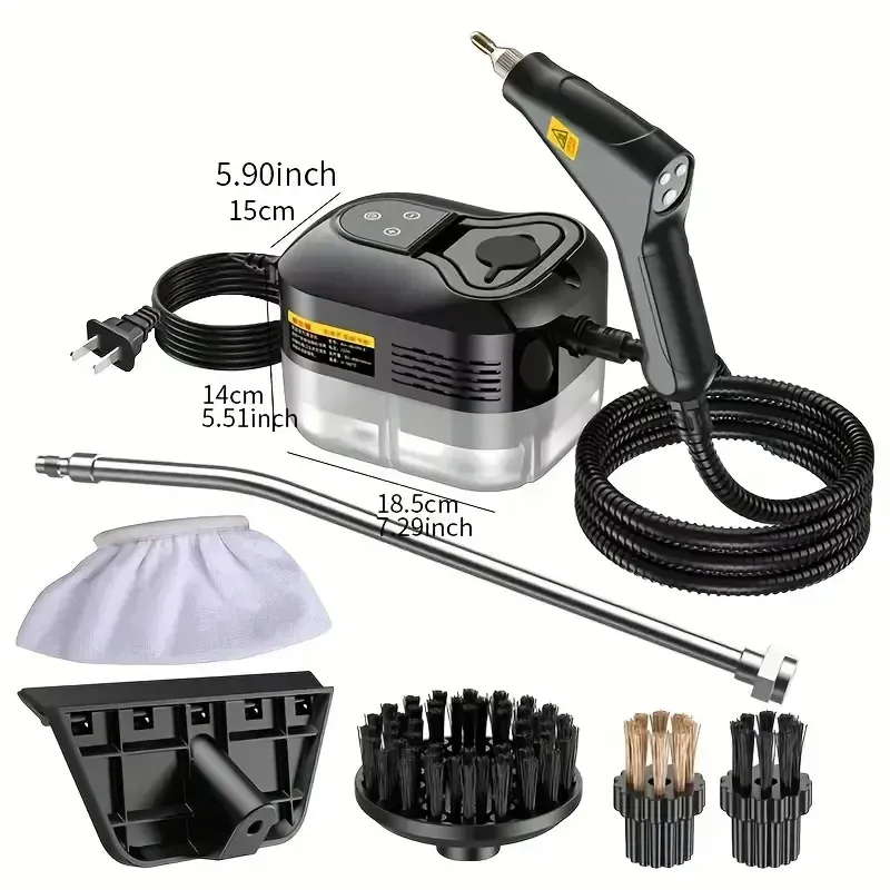 Portable Handheld Steam Cleaner 2500W 110V/220V with 1200ml Tank, 105°C High-Temp Steam, 6-Gear Adjustment for Kitchen, AC, Car Cleaning thumbnail 6