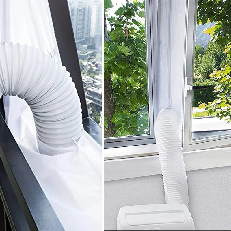 Portable Air Conditioner Window Seal Kit - 400cm Flexible Cloth Airlock Seal with Zip for Easy Installation, Keeps Cool Air In and Hot Air Out, Durable Nylon Material for Most Windows thumbnail 6