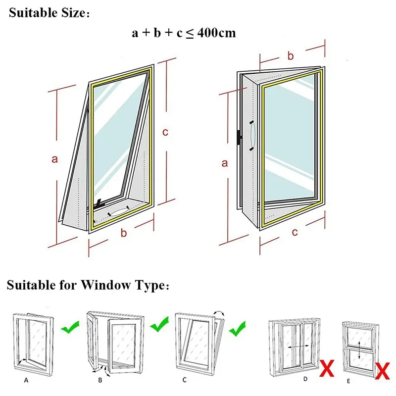 Portable Air Conditioner Window Seal Kit - 400cm Flexible Cloth Airlock Seal with Zip for Easy Installation, Keeps Cool Air In and Hot Air Out, Durable Nylon Material for Most Windows thumbnail 3