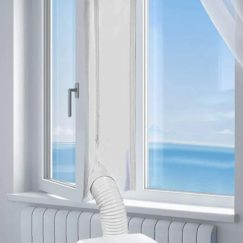 Portable Air Conditioner Window Seal Kit - 400cm Flexible Cloth Airlock Seal with Zip for Easy Installation, Keeps Cool Air In and Hot Air Out, Durable Nylon Material for Most Windows thumbnail 1