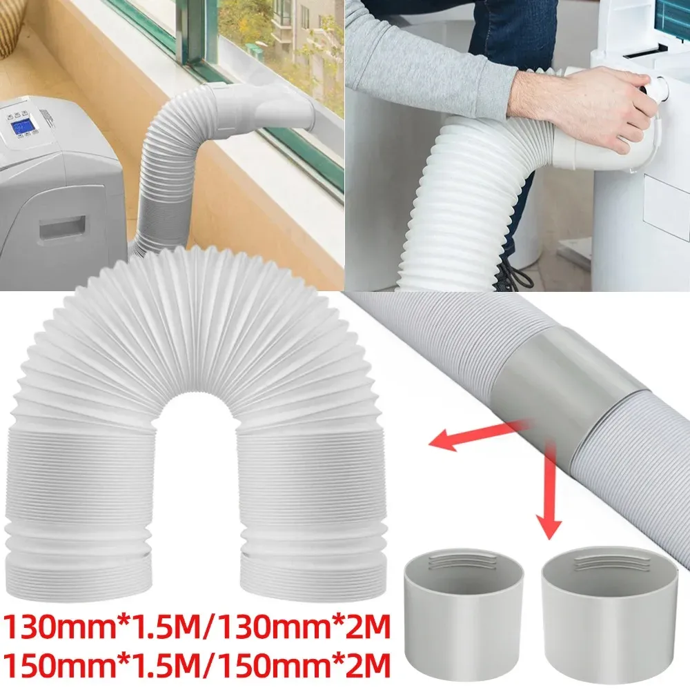 Portable Air Conditioner Exhaust Hose & Connector Kit - Flexible 1.5/2M Polypropylene Tube (13/15cm Diameter) for Mobile AC Units thumbnail 1