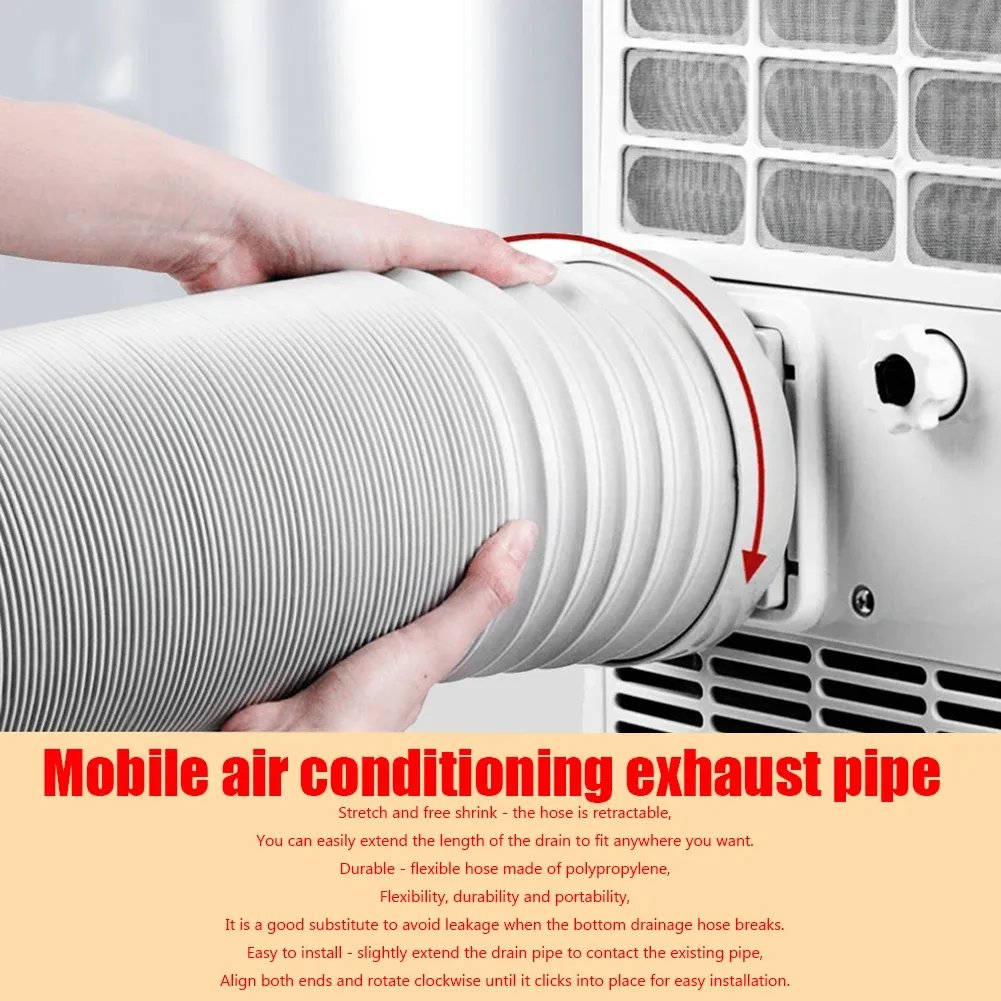 Portable Air Conditioner Exhaust Hose & Connector Kit - Flexible 1.5/2M Polypropylene Tube (13/15cm Diameter) for Mobile AC Units thumbnail 4
