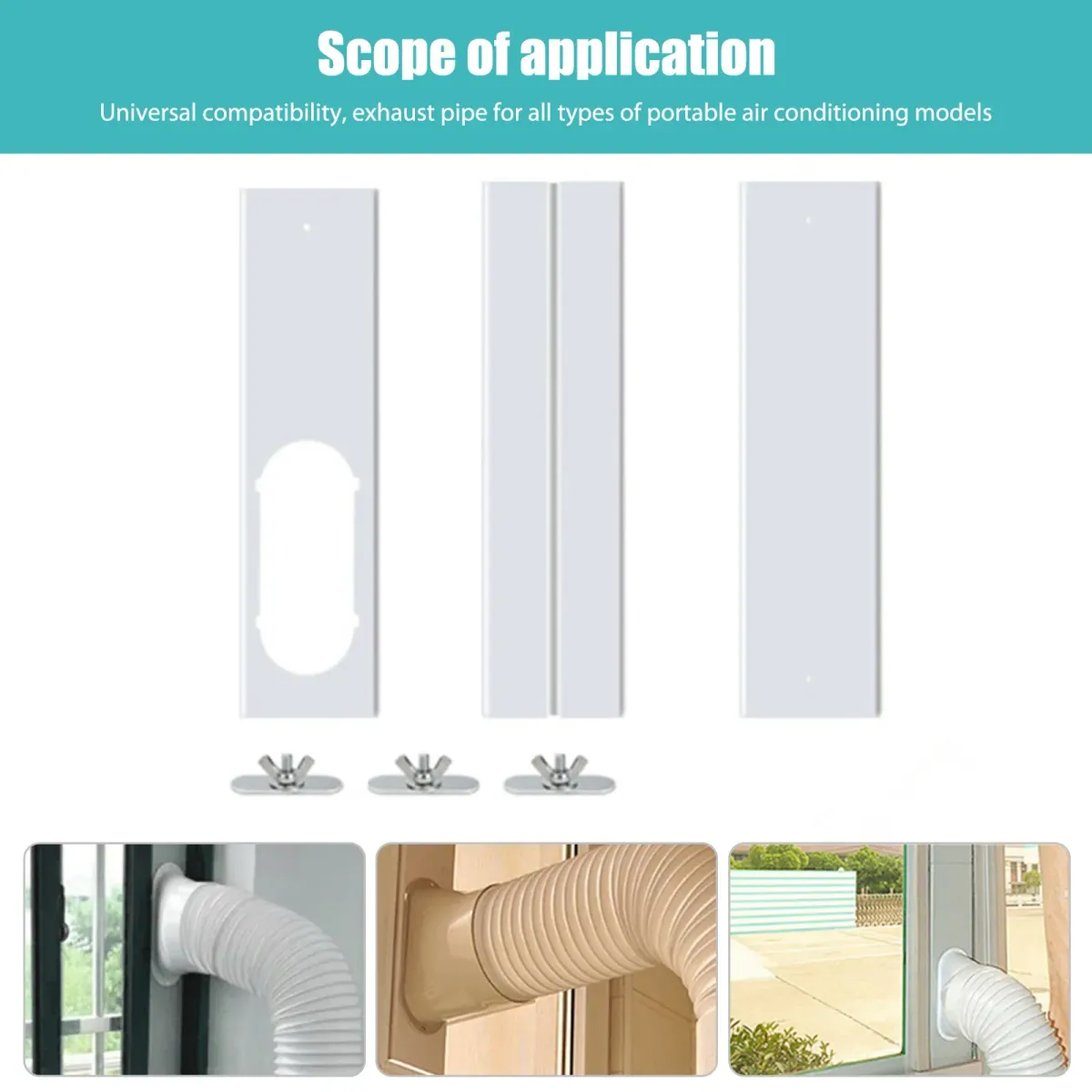 Universal Portable Air Conditioner Window Vent Kit - Adjustable Exhaust Hose, Window Seal Baffle, Duct Extension Pipe for Easy AC Installation showcase 12