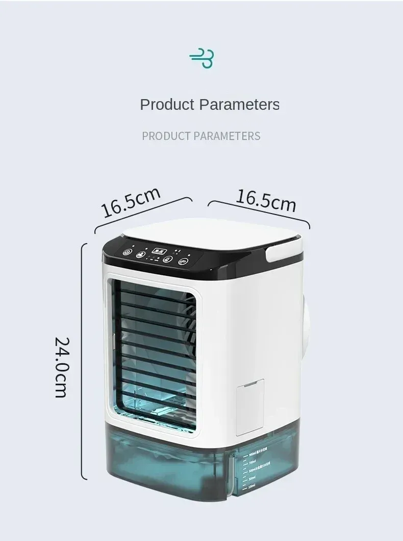 Portable Air Conditioner Fan with Dual Spray Humidifier, 3-Speed Mute Desktop Cooler, Night Light, USB Electric Fan for Home Office showcase 19