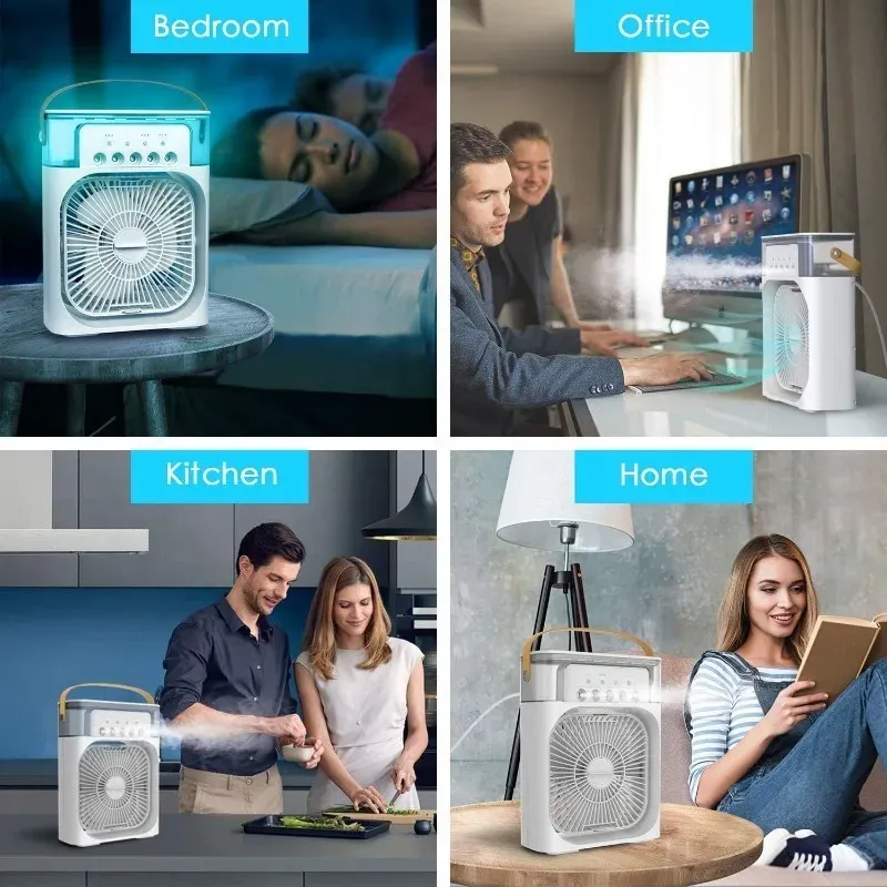 Portable USB Air Cooler Fan with 5-Hole Spray, 3 Wind Speeds & 3 Spray Modes - Mini Evaporative Air Conditioner for Personal Cooling showcase 6