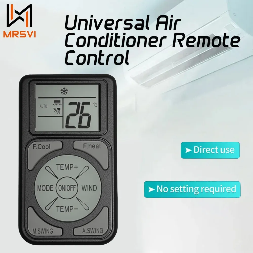 MRSVI Q58 Universal Air Conditioner Remote Control - Mini Portable Design, 8-10m Range, Compatible with Major Brands, Easy Setup for Home Use thumbnail 1