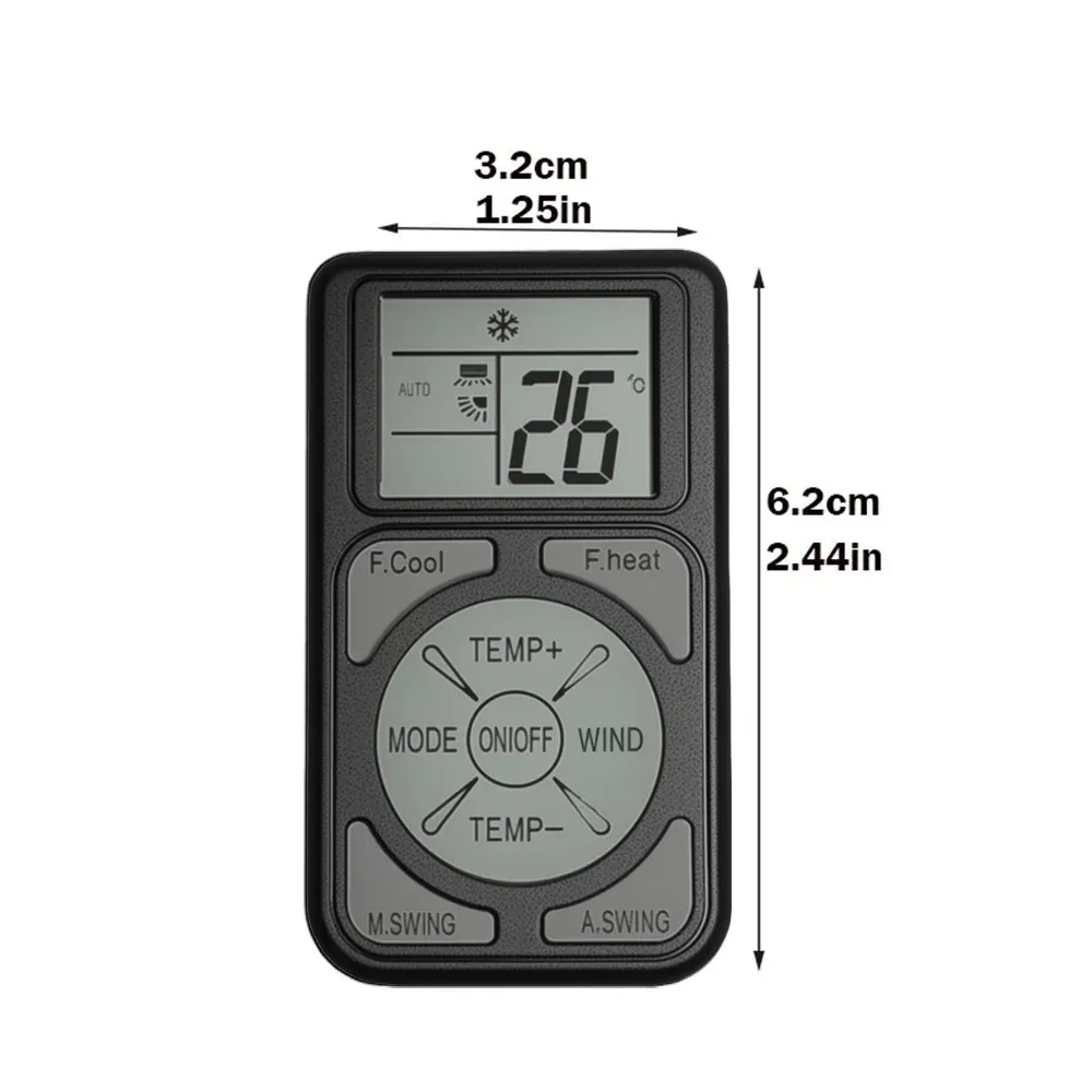 MRSVI Q58 Universal Air Conditioner Remote Control - Mini Portable Design, 8-10m Range, Compatible with Major Brands, Easy Setup for Home Use thumbnail 3