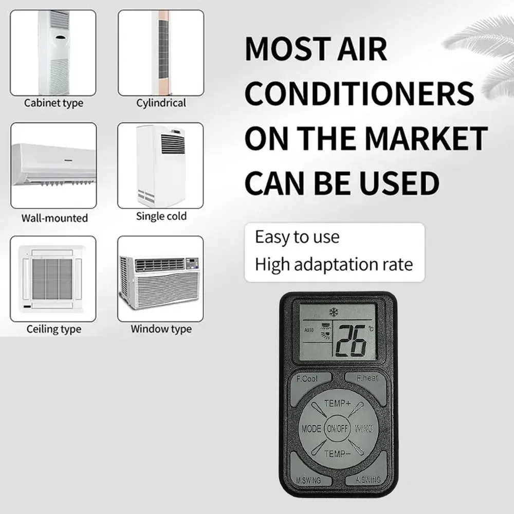 MRSVI Q58 Universal Air Conditioner Remote Control - Mini Portable Design, 8-10m Range, Compatible with Major Brands, Easy Setup for Home Use showcase 2