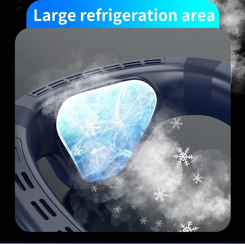 Portable Neck Fan 5200mAh Rechargeable Air Conditioner with Semiconductor Cooling - Wearable Personal Cooler for Outdoor Use, 3-Speed, Fast Cooling showcase 6